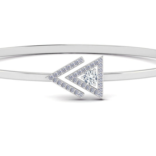 Geometric Open Bangle Bracelet | Sterling Silver Birthstone Bracelet | Adjustable Chain | 15 Gemstone Choices | Personalized Gemstone Bracelet