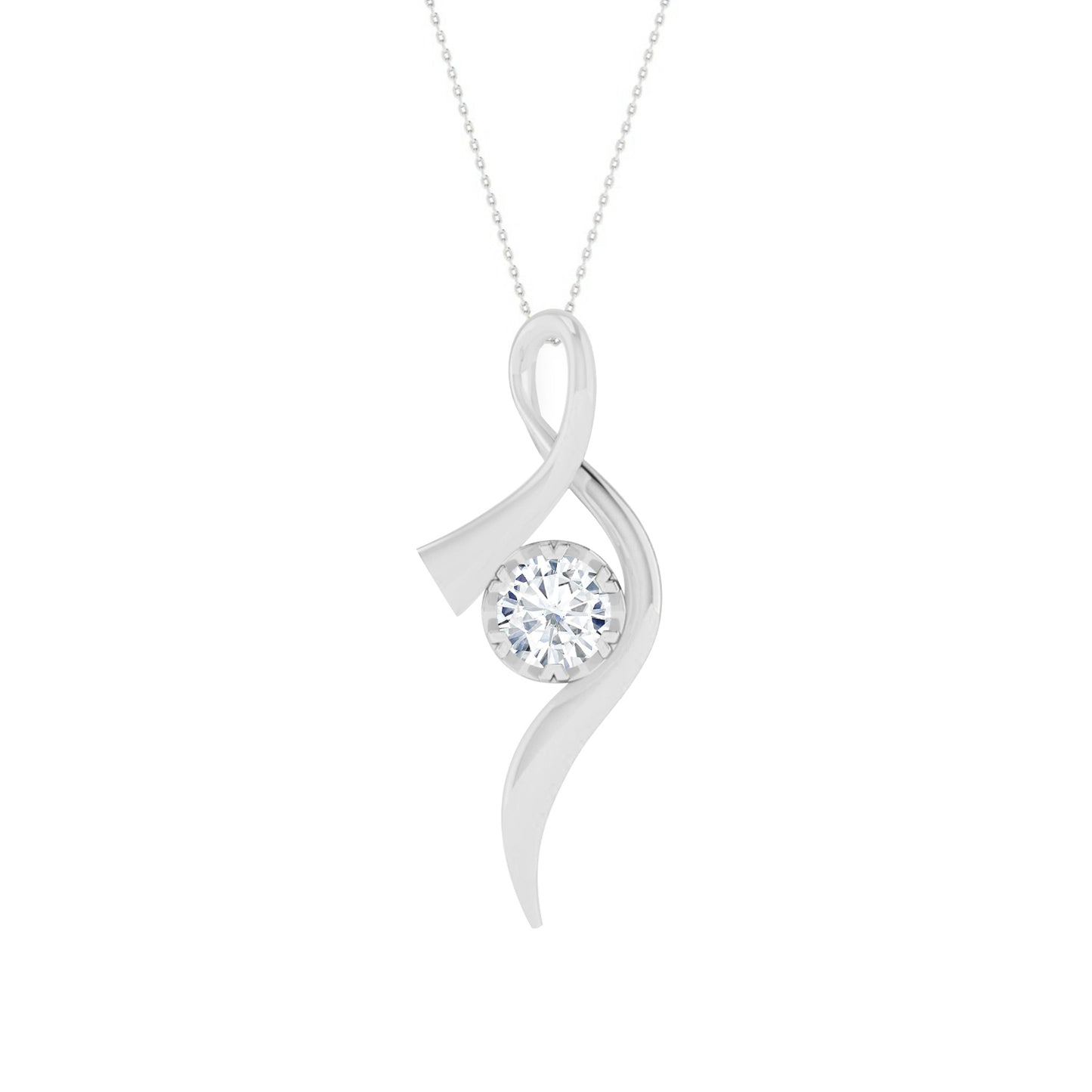 Infinity Twist Pendant | Floral Vine Style Gemstone Pendant | Sterling Silver Birthstone Necklace | Adjustable Chain | 15 Gemstone Choices | Personalized Gemstone Pendant