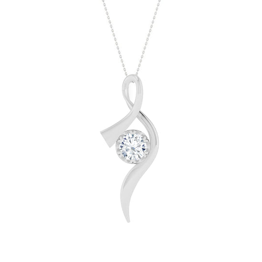 Infinity Twist Pendant | Floral Vine Style Gemstone Pendant | Sterling Silver Birthstone Necklace | Adjustable Chain | 15 Gemstone Choices | Personalized Gemstone Pendant