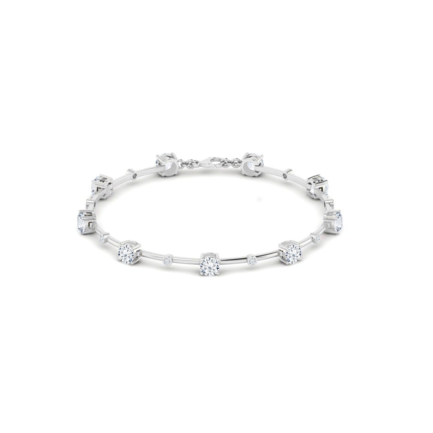 Bar Link Tennis Bracelet | Sterling Silver Birthstone Bracelet | Adjustable Chain | 15 Gemstone Choices | Personalized Gemstone Bracelet
