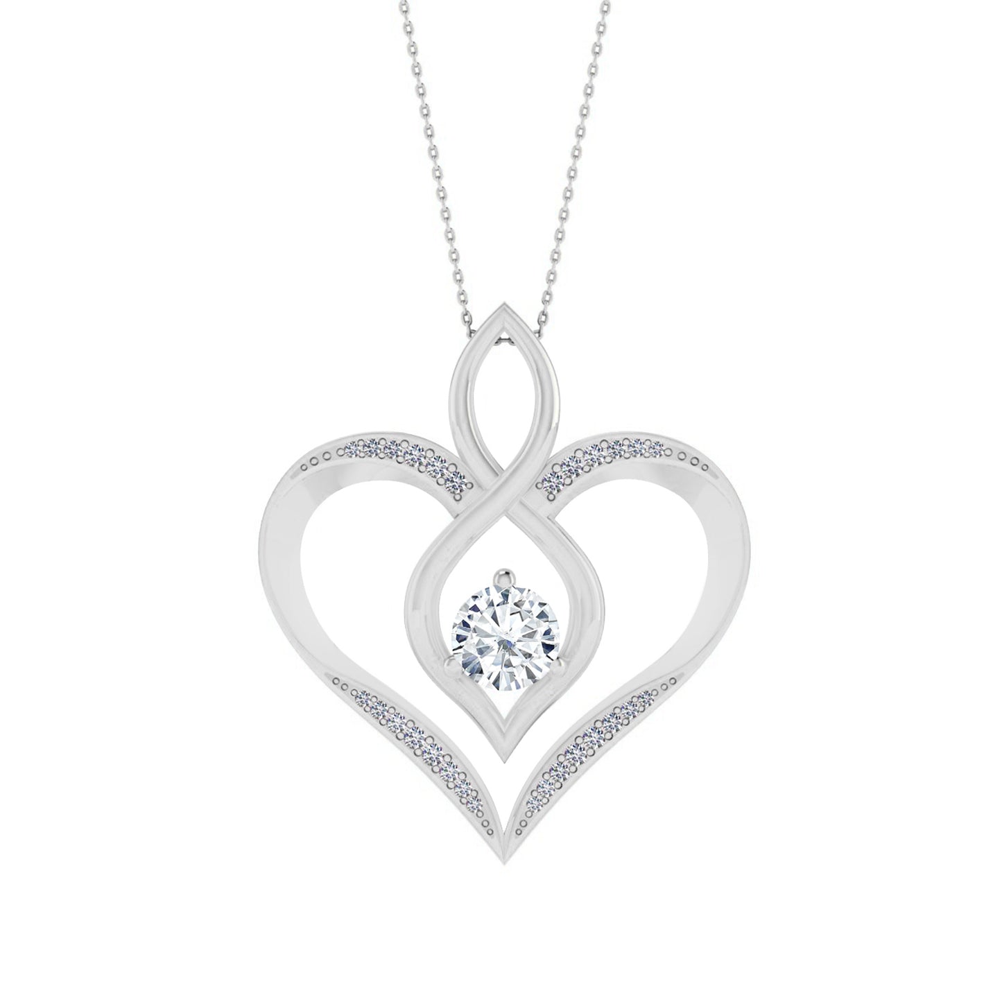 Sterling Silver Birthstone Necklace | Diamond Accent | Adjustable Chain | 15 Gemstone Choices