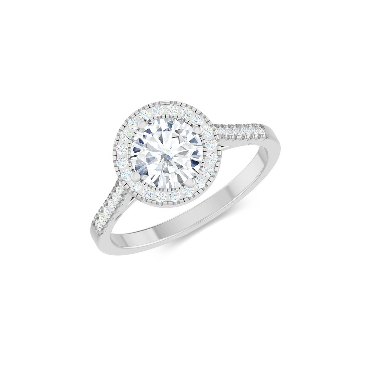 Halo Solitaire Ring | Sterling Silver Birthstone Ring | Genuine Gemstone & Diamond Studded Ring | Personalized Promise Ring | Gift for Her