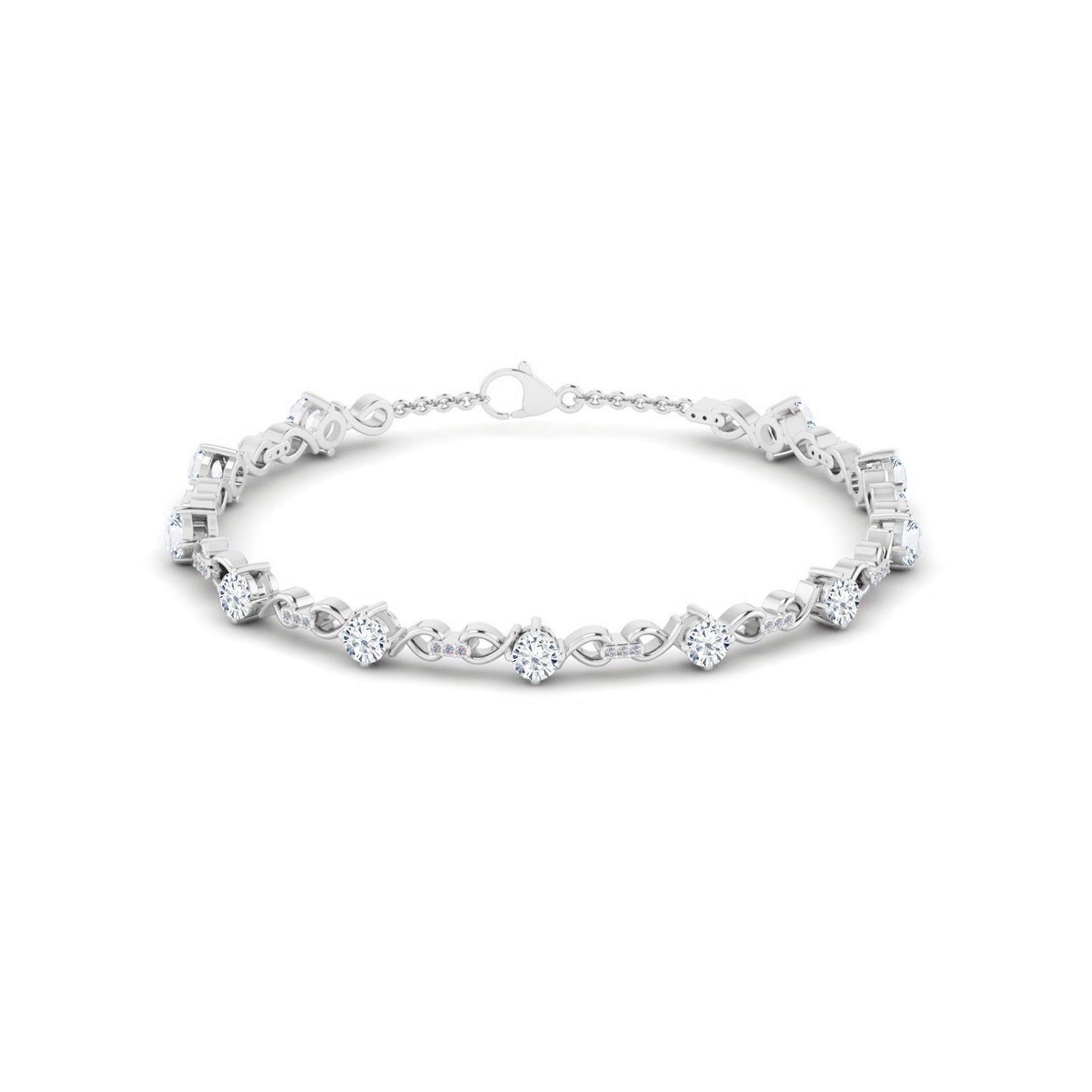 Infinity Tennis Bracelet | Sterling Silver Birthstone Bracelet | Adjustable Chain | 15 Gemstone Choices | Personalized Gemstone Bracelet