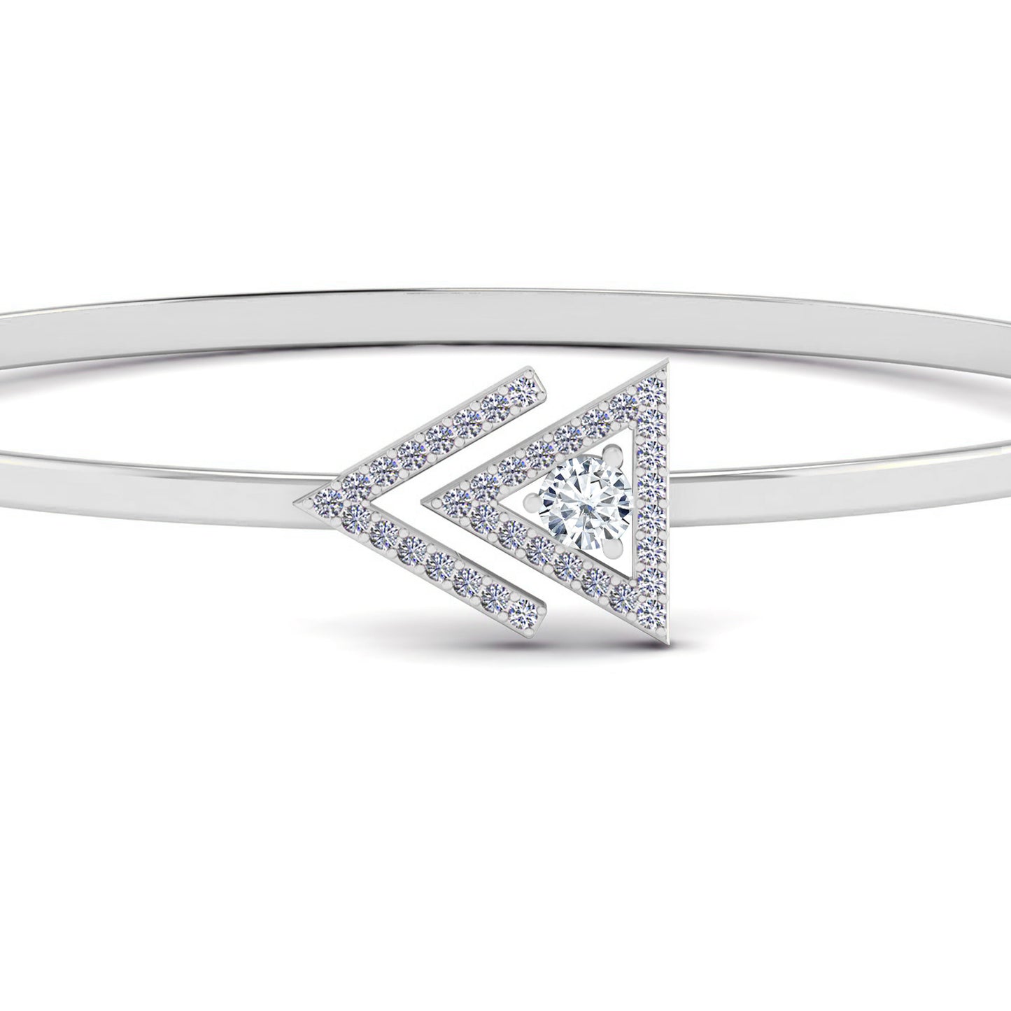 Geometric Open Bangle Bracelet | Sterling Silver Birthstone Bracelet | Adjustable Chain | 15 Gemstone Choices | Personalized Gemstone Bracelet
