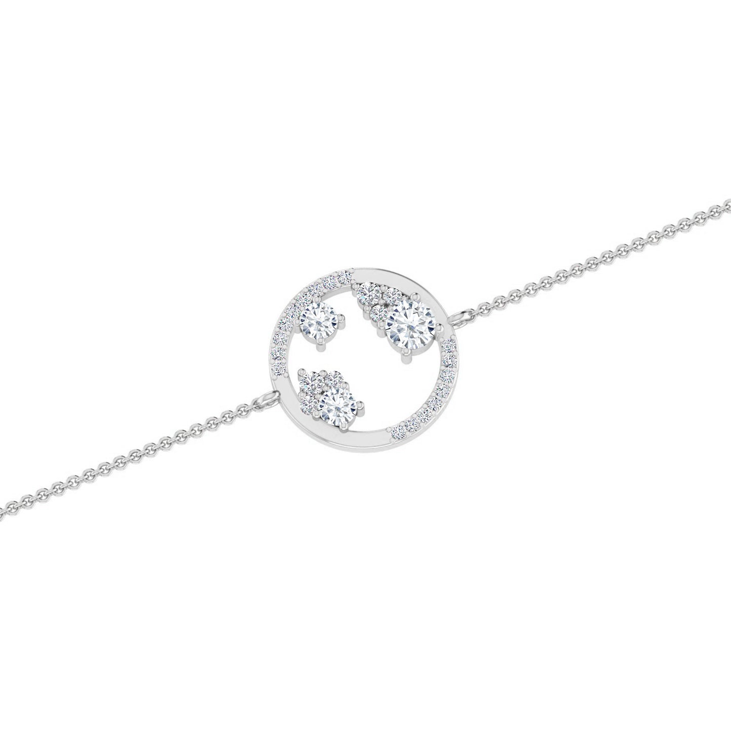 Constellation Circle Bracelet | Sterling Silver Birthstone Bracelet | Adjustable Chain | 15 Gemstone Choices | Personalized Gemstone Bracelet