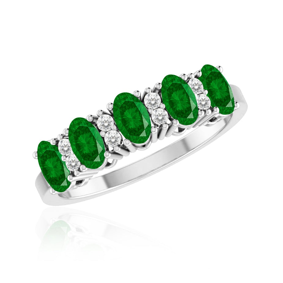 Sterling Silver Birthstone Ring | Genuine Gemstone & Diamond Studded Ring | Personalized Promise Ring | Gift for Her