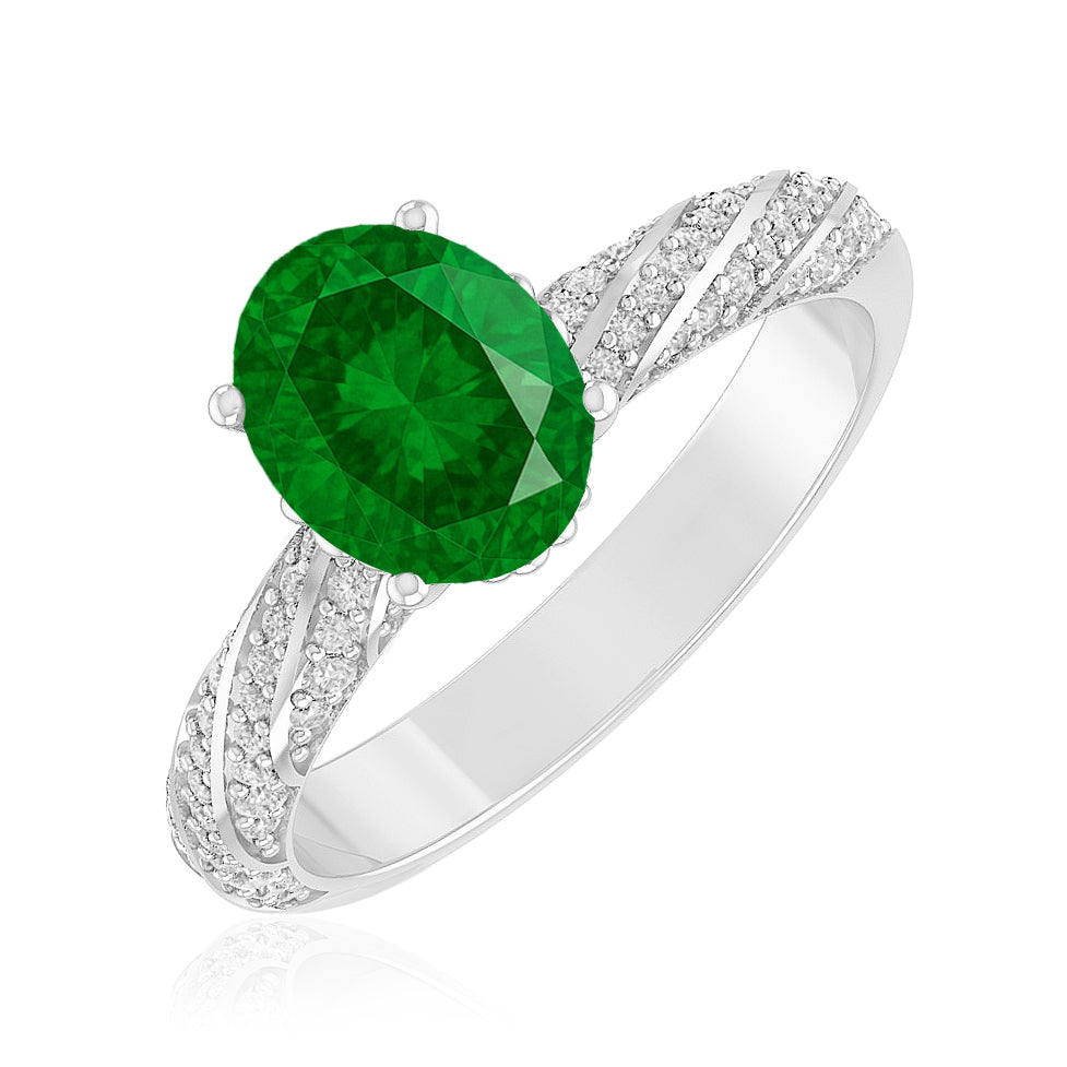Halo Solitaire Ring | Sterling Silver Birthstone Ring | Genuine Gemstone & Diamond Studded Ring | Personalized Promise Ring | Gift for Her