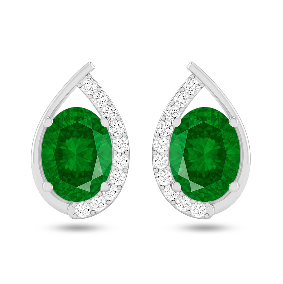Pear Halo Stud Earrings | 925 Sterling Silver Birthstone Stud Earrings | Diamond Accent Gemstone Earrings | 15 Birthstone Options | Gift for Women (Copy)
