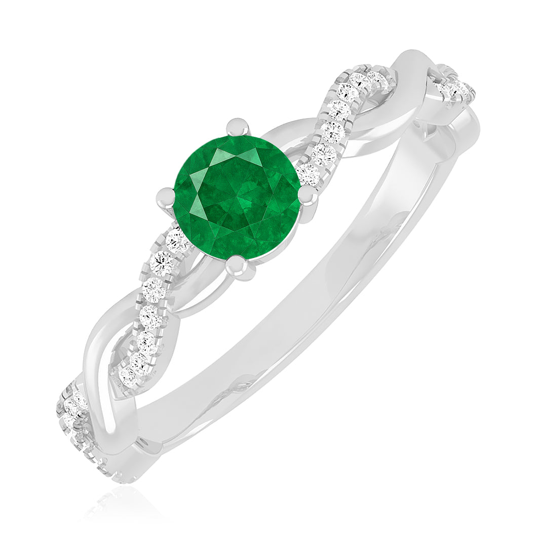 Infinity Knot Solitaire Ring | Sterling Silver Birthstone Ring | Genuine Gemstone & Diamond Studded Ring | Personalized Promise Ring | Gift for Her