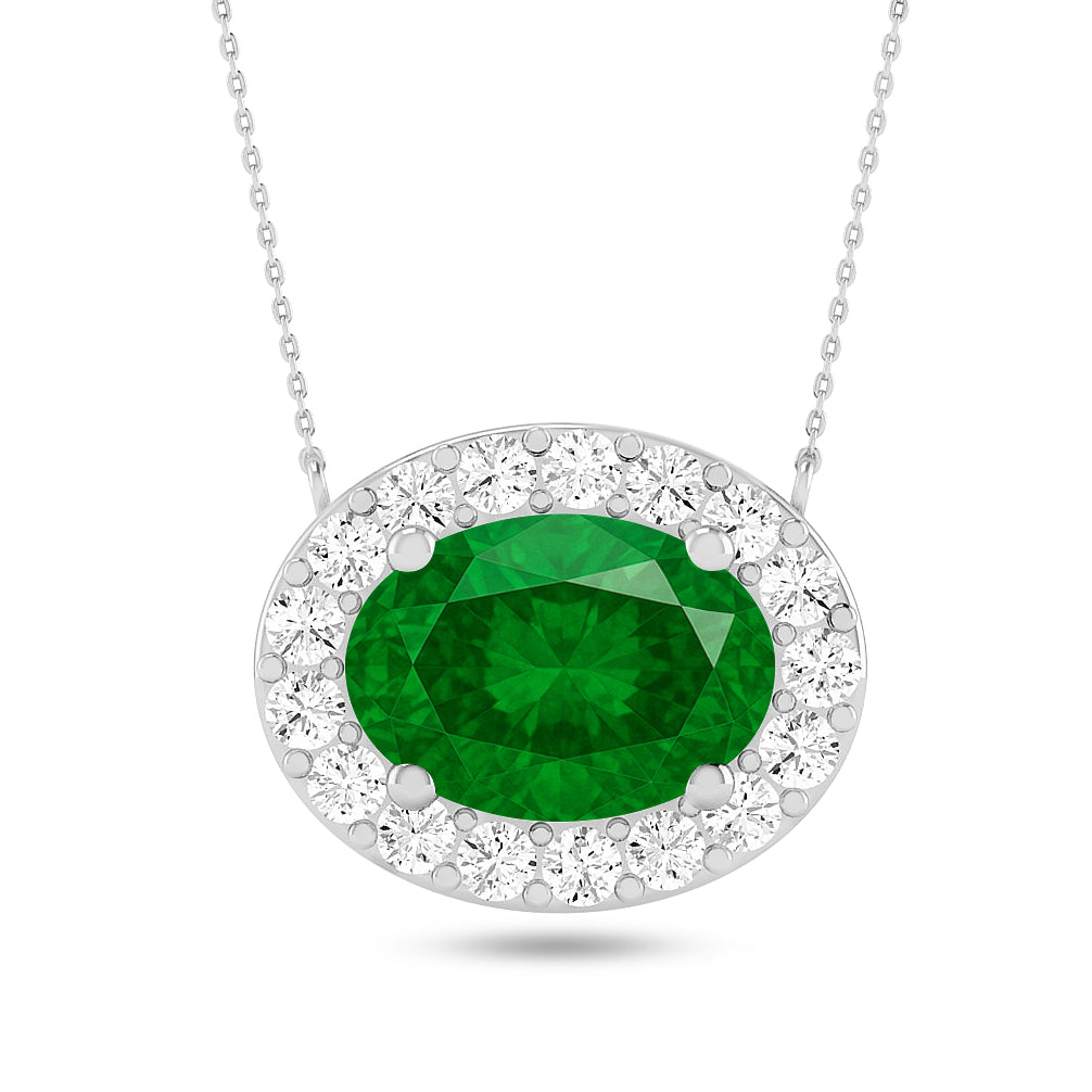 Oval Halo Solitaire Pendant | Starburst Pendant | Heart Knot Teardrop Pendant | Sterling Silver Birthstone Necklace | Diamond Accent | Adjustable Chain | 15 Gemstone Choices