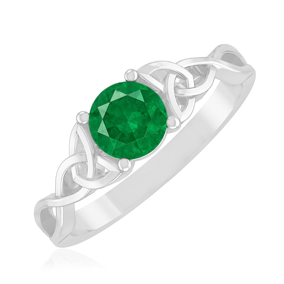 Celtic Knot Ring | Sterling Silver Birthstone Ring | Genuine Gemstone & Diamond Studded Ring | Personalized Promise Ring | Gift for Her