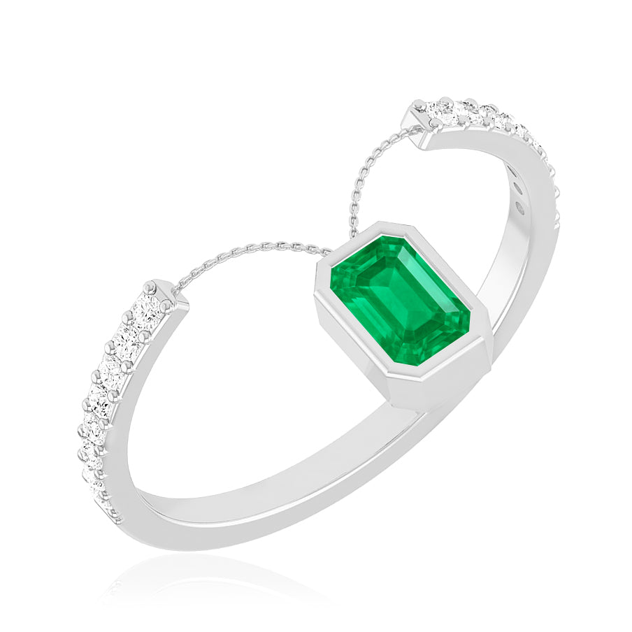 Open Bypass Ring | Sterling Silver Birthstone Ring | Genuine Gemstone Studded Ring | Personalized Promise Ring | Gift for Her