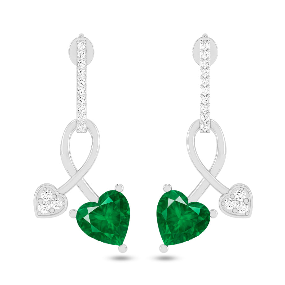Infinity Heart Drop Earrings | 925 Sterling Silver Birthstone Stud Earrings | Diamond Accent Gemstone Earrings | 15 Birthstone Options | Gift for Women