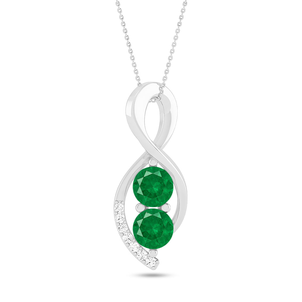 Infinity Twist Pendant | Starburst Pendant | Heart Knot Teardrop Pendant | Sterling Silver Birthstone Necklace | Diamond Accent | Adjustable Chain | 15 Gemstone Choices