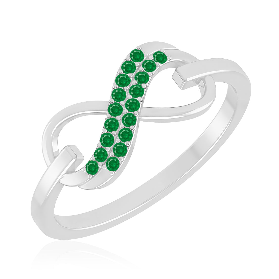 Paperclip Link Ring | Sterling Silver Birthstone Ring | Genuine Gemstone & Diamond Studded Ring | Personalized Promise Ring | Gift for Her