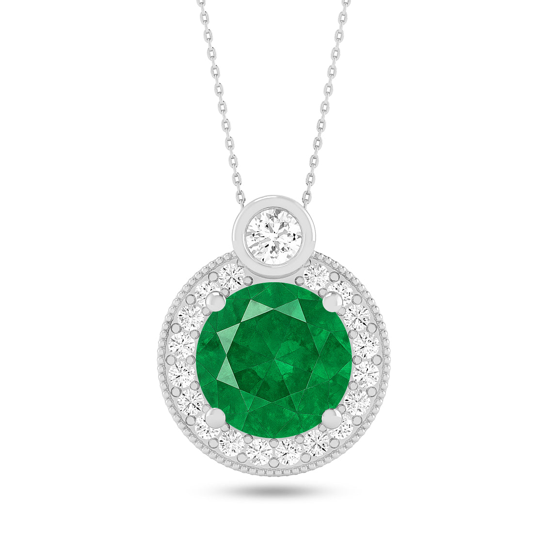 Round Halo Pendant | Starburst Pendant | Heart Knot Teardrop Pendant | Sterling Silver Birthstone Necklace | Diamond Accent | Adjustable Chain | 15 Gemstone Choices