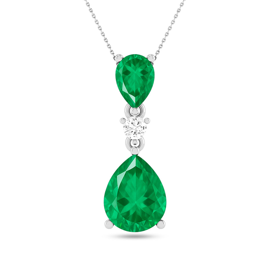 Double Pear Drop Pendant | Starburst Pendant | Heart Knot Teardrop Pendant | Sterling Silver Birthstone Necklace | Diamond Accent | Adjustable Chain | 15 Gemstone Choices