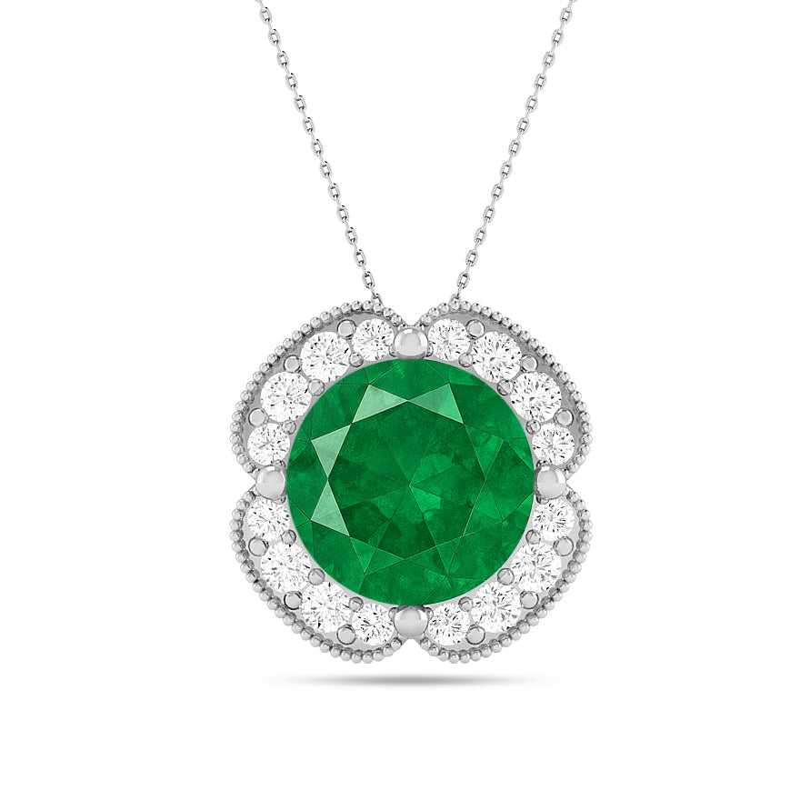 Floral Halo Pendant | Starburst Pendant | Heart Knot Teardrop Pendant | Sterling Silver Birthstone Necklace | Diamond Accent | Adjustable Chain | 15 Gemstone Choices