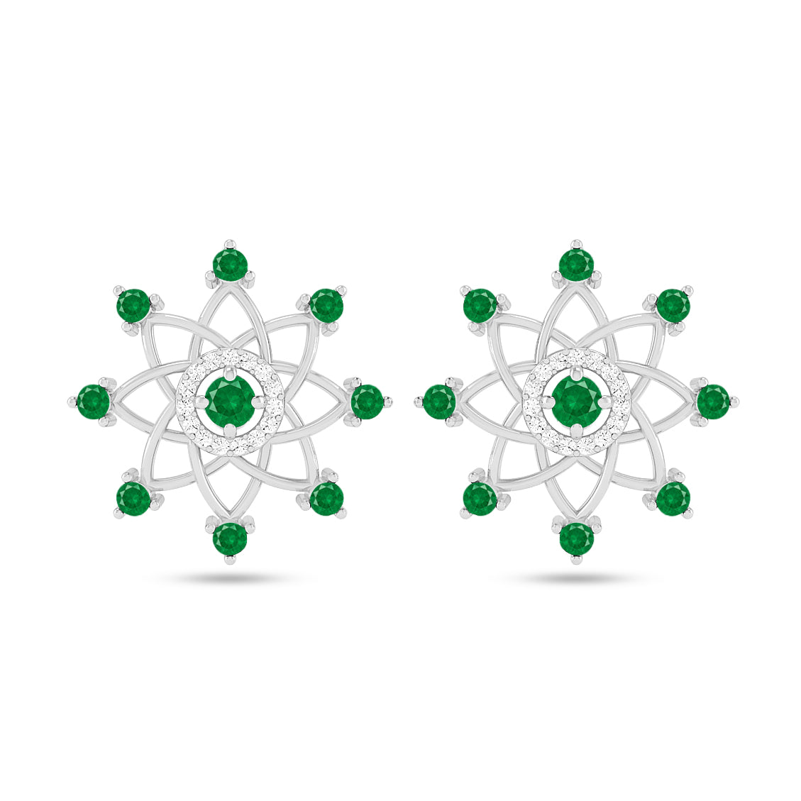 Celestial Starburst Stud Earrings | 925 Sterling Silver Birthstone Stud Earrings | Diamond Accent Gemstone Earrings | 15 Birthstone Options | Gift for Women
