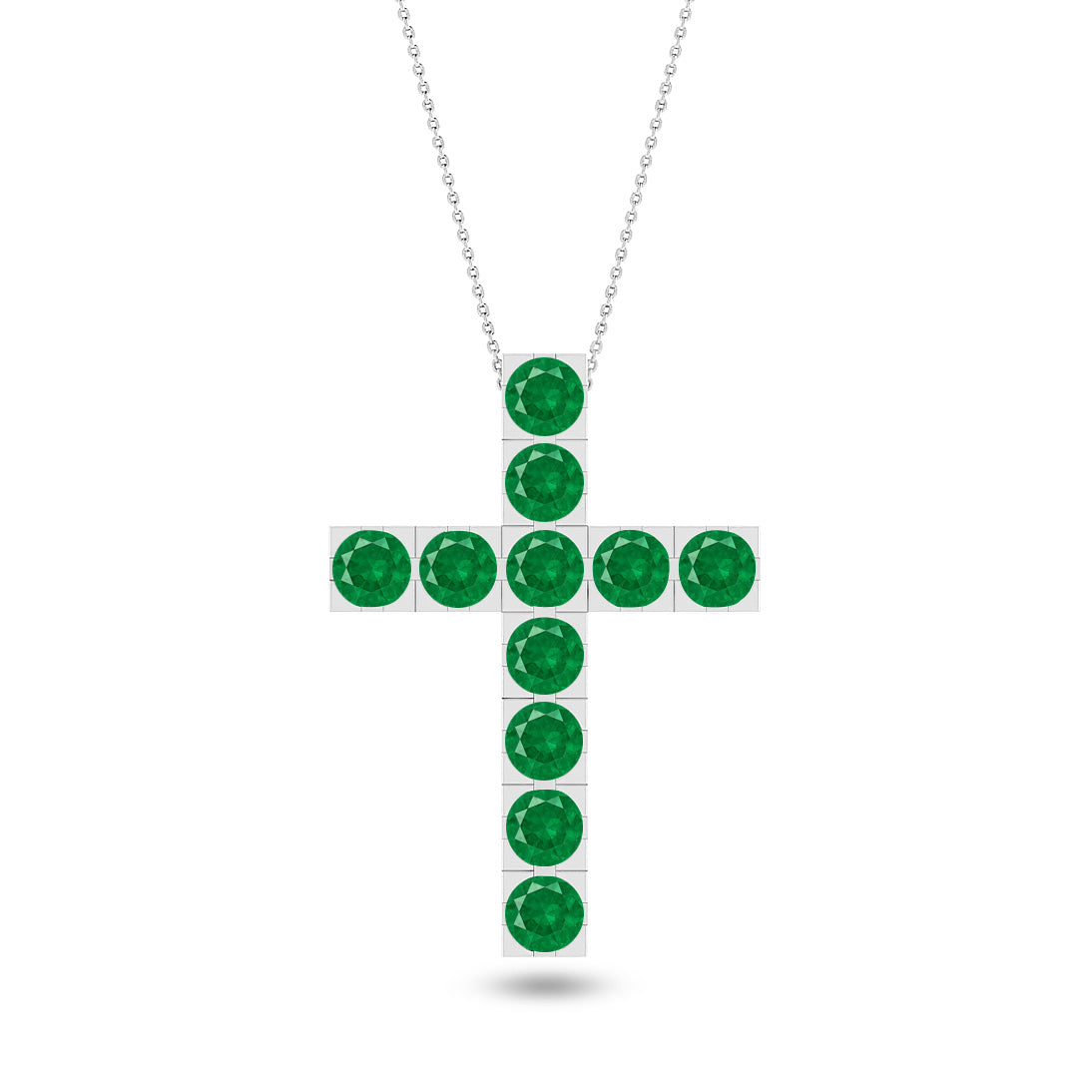 Cross Pendant Necklace | Sterling Silver Birthstone Necklace | Adjustable Chain | 15 Gemstone Choices | Personalized Gemstone Pendant