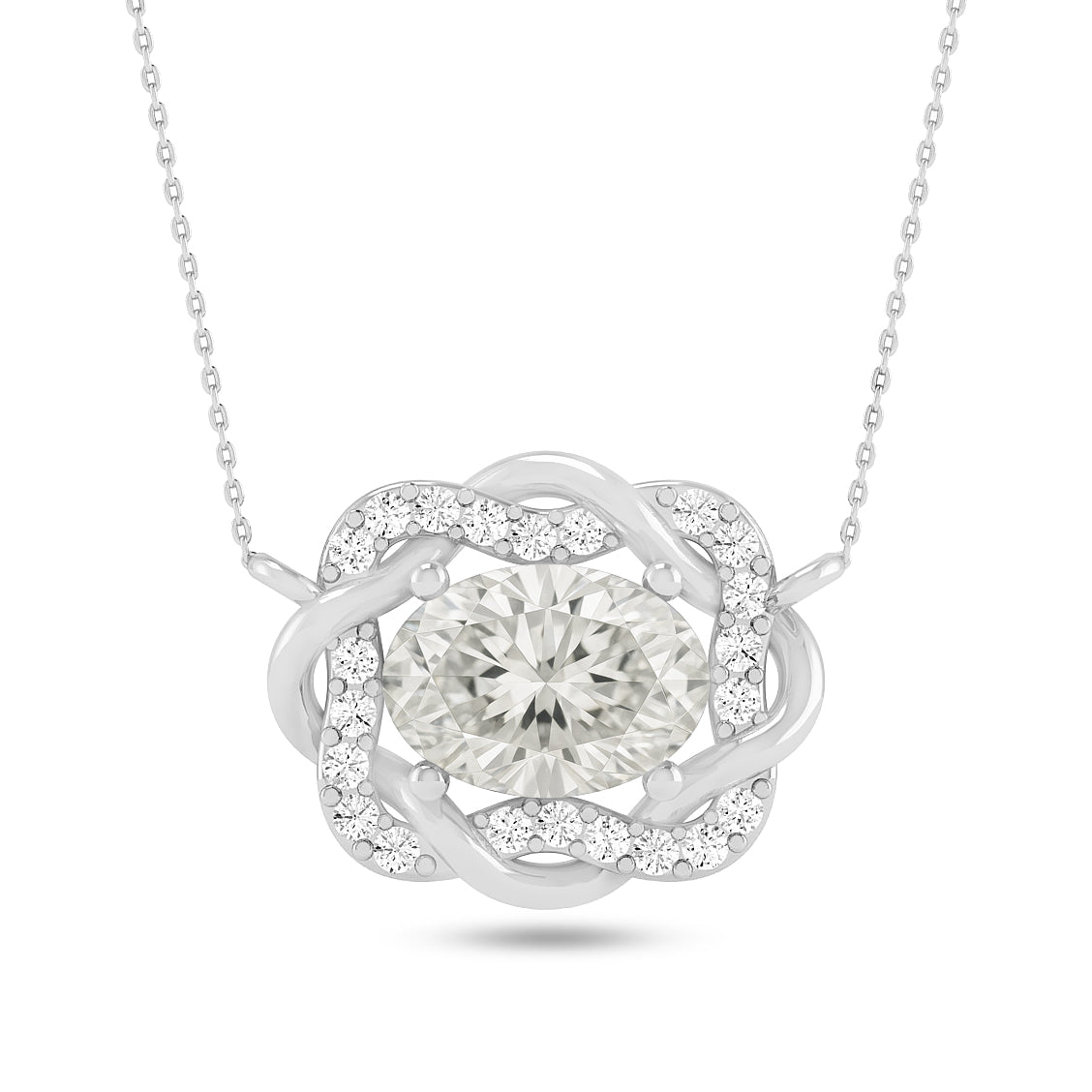 Celtic Knot Halo Pendant | Starburst Pendant | Heart Knot Teardrop Pendant | Sterling Silver Birthstone Necklace | Diamond Accent | Adjustable Chain | 15 Gemstone Choices