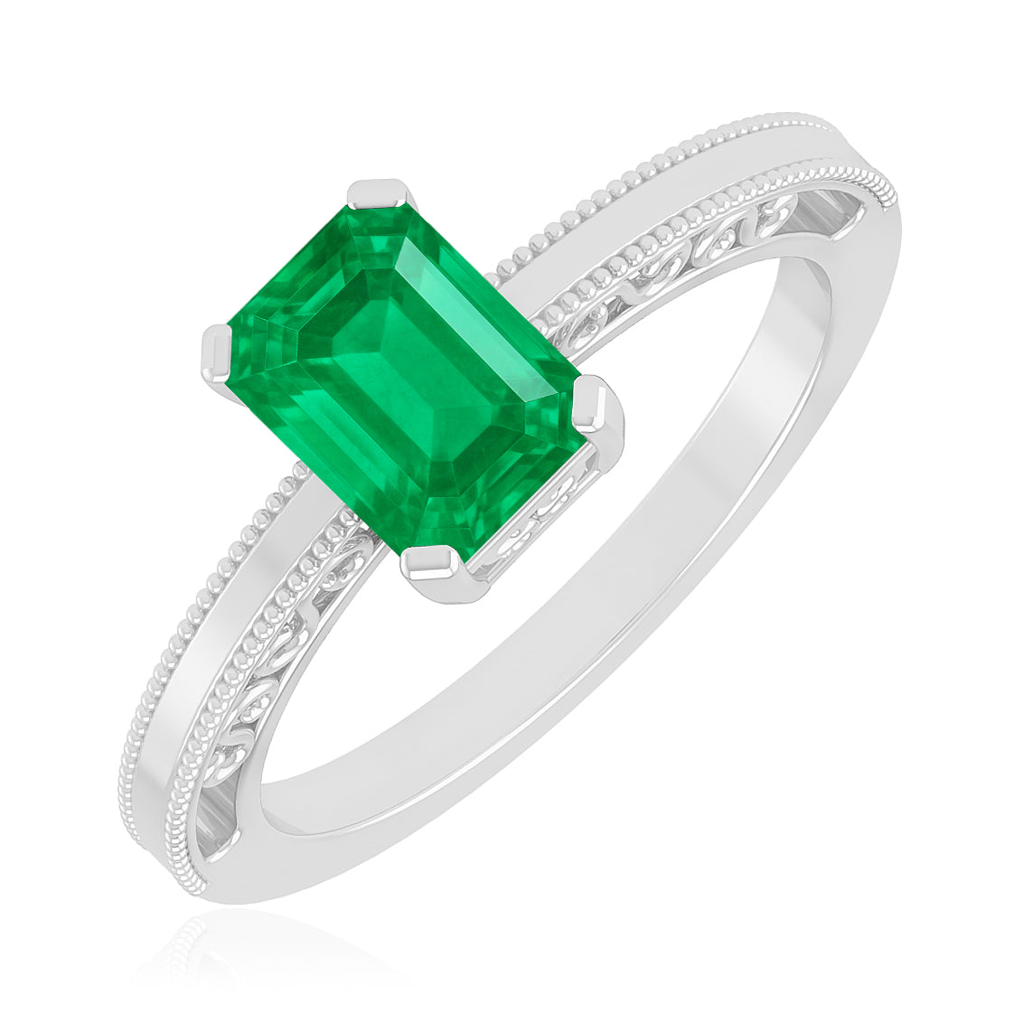 Vintage Milgrain Split Shank | Sterling Silver Birthstone Ring | Genuine Gemstone & Diamond Studded Ring | Personalized Promise Ring | Gift for Her