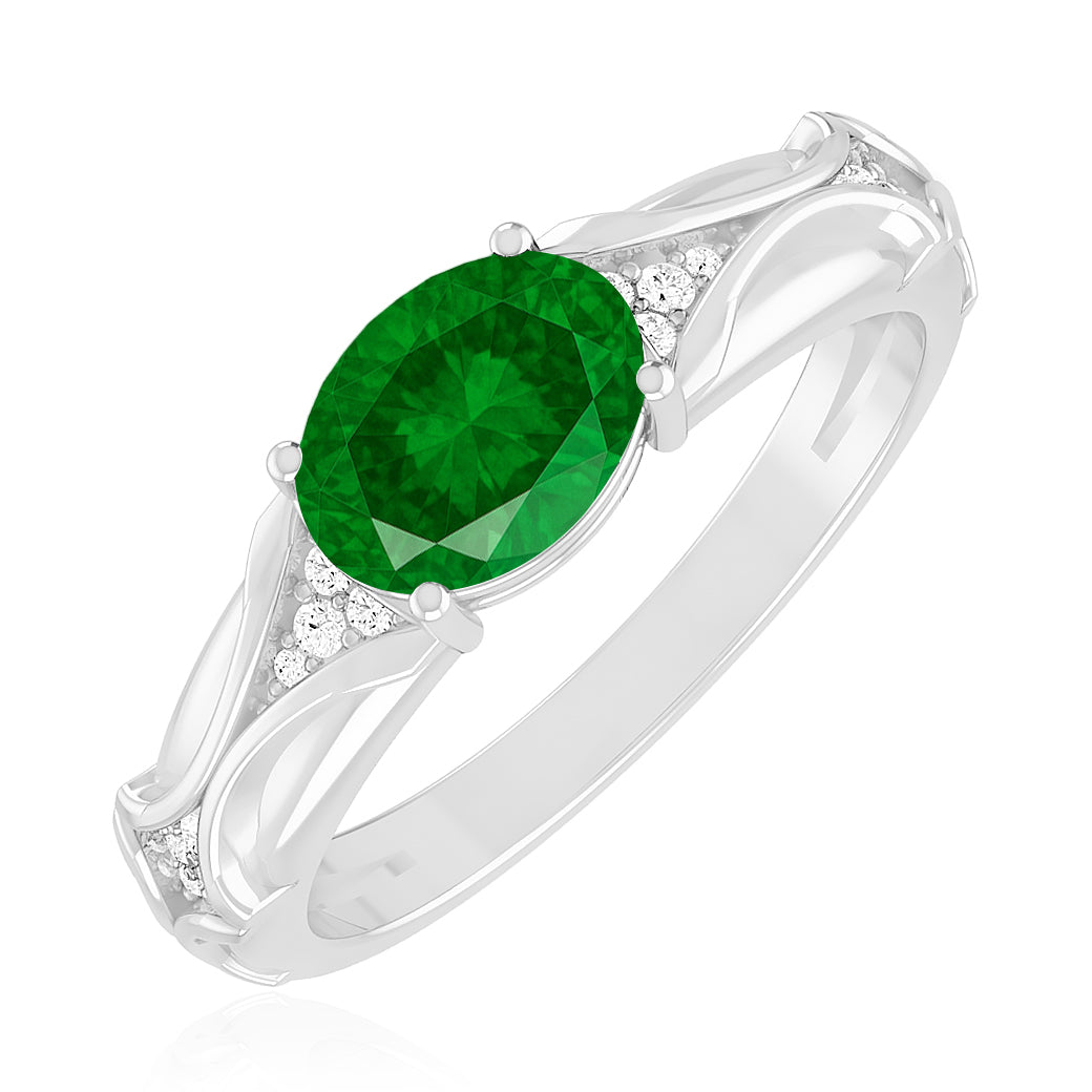Bypass Solitaire Ring | Sterling Silver Birthstone Ring | Genuine Gemstone Studded Ring | Personalized Promise Ring | Gift for Her