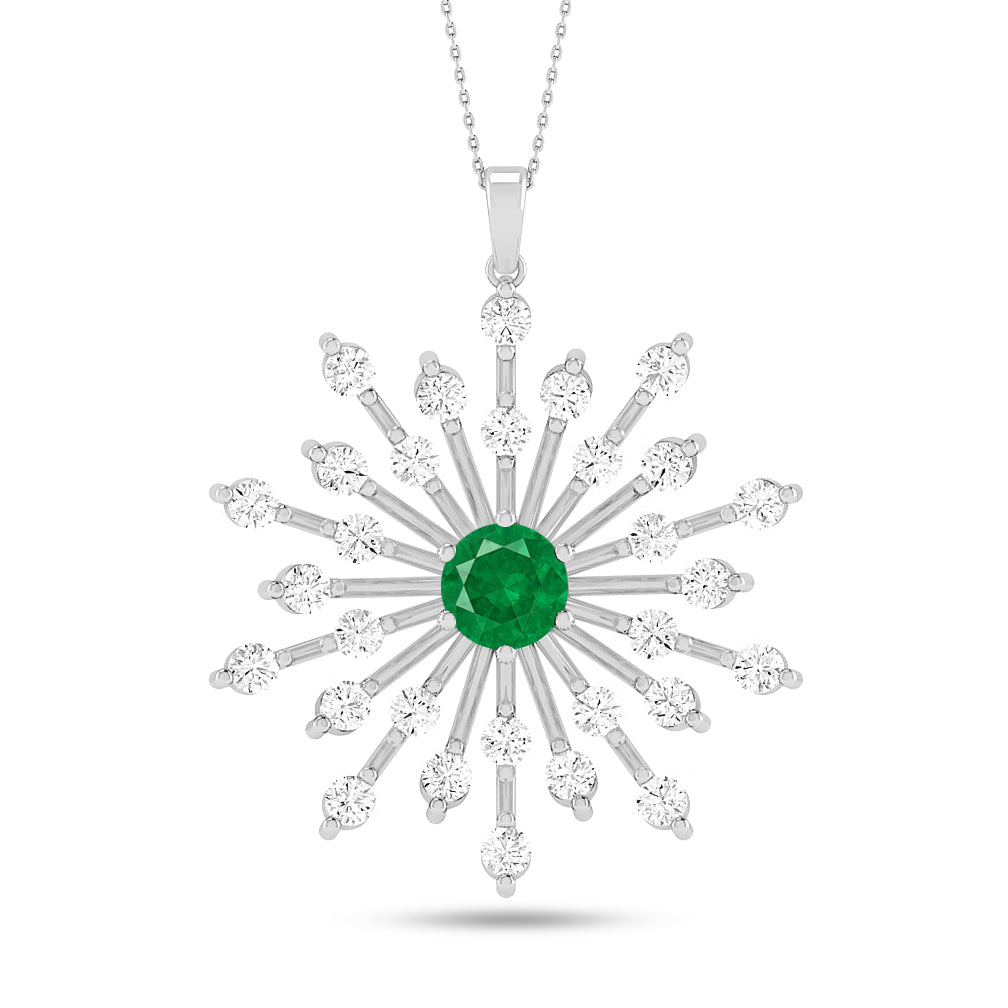 Starburst Pendant | Heart Knot Teardrop Pendant | Sterling Silver Birthstone Necklace | Diamond Accent | Adjustable Chain | 15 Gemstone Choices