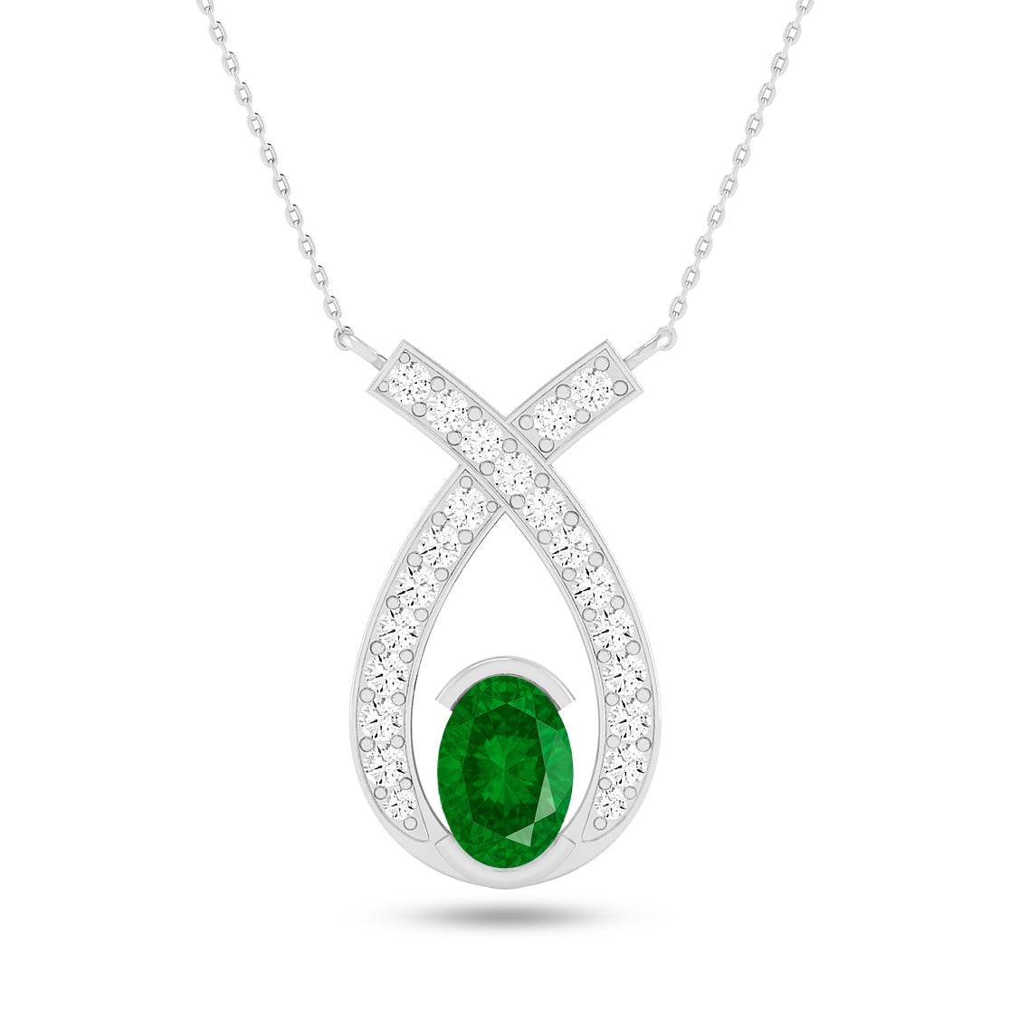 Teardrop Halo Pendant | Starburst Pendant | Heart Knot Teardrop Pendant | Sterling Silver Birthstone Necklace | Diamond Accent | Adjustable Chain | 15 Gemstone Choices