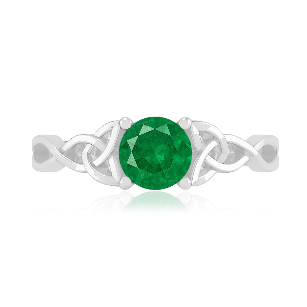 Celtic Knot Ring | Sterling Silver Birthstone Ring | Genuine Gemstone & Diamond Studded Ring | Personalized Promise Ring | Gift for Her