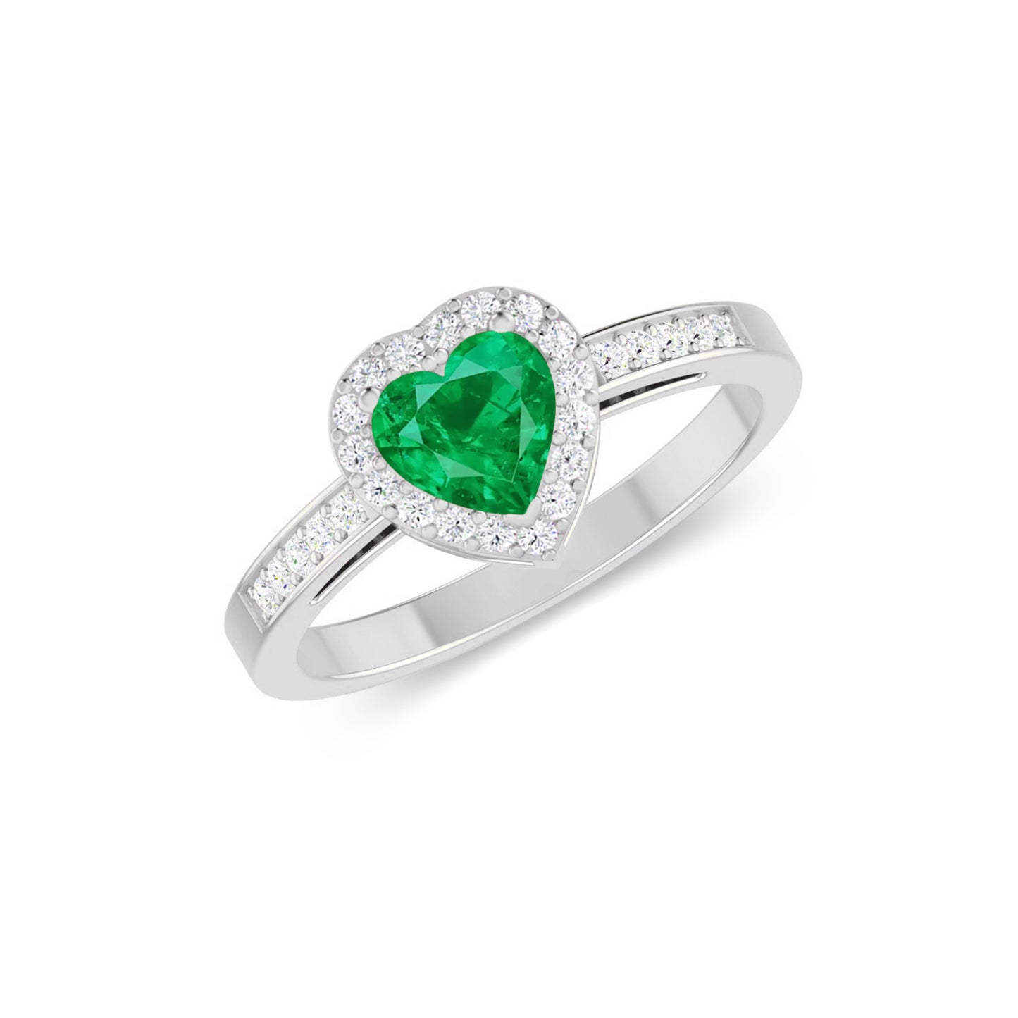Heart Halo Ring | Sterling Silver Birthstone Ring | Genuine Gemstone Studded Ring | Personalized Promise Ring | Gift for Her