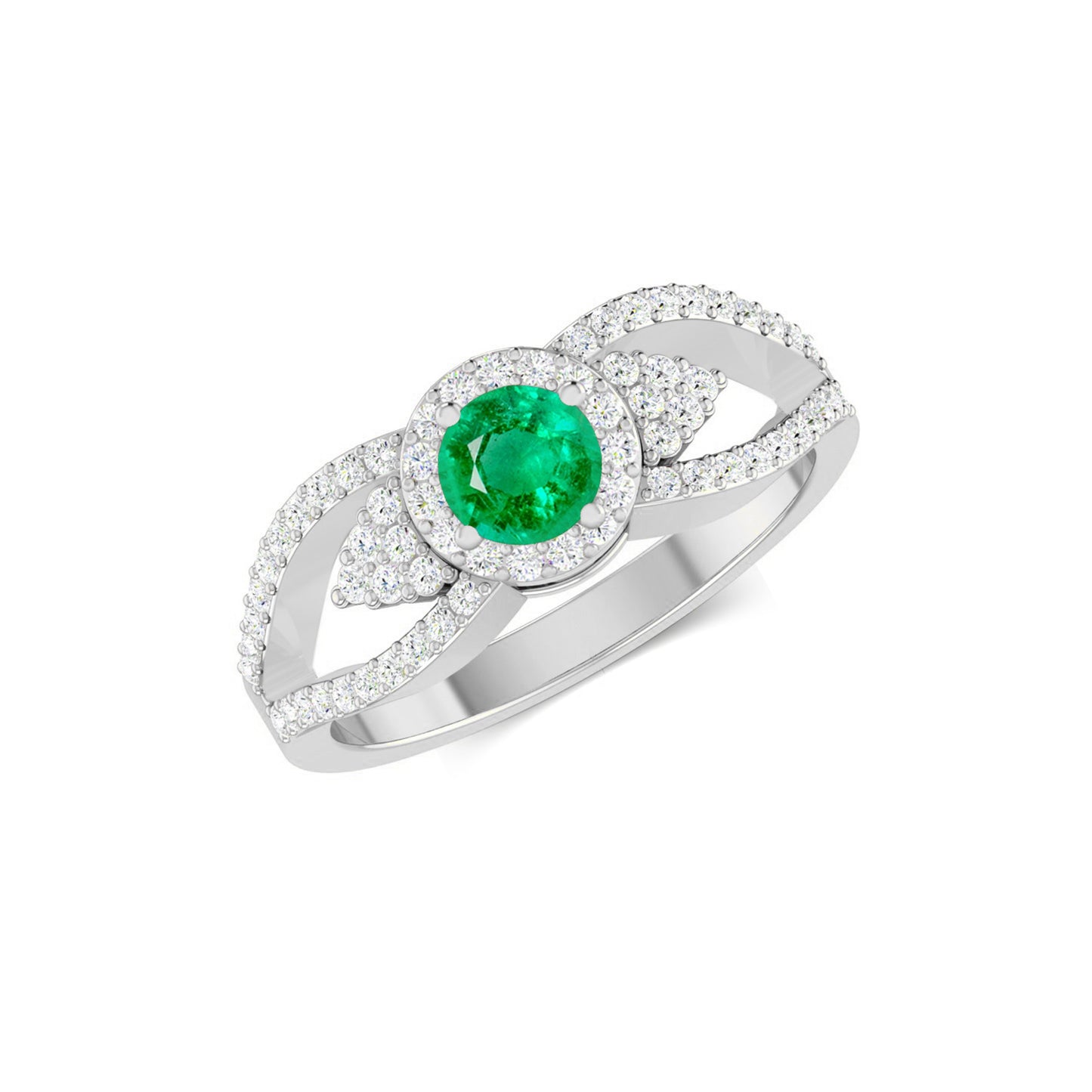 Split Shank Halo Ring | Sterling Silver Birthstone Ring | Genuine Gemstone & Diamond Studded Ring | Personalized Promise Ring | Gift for Her