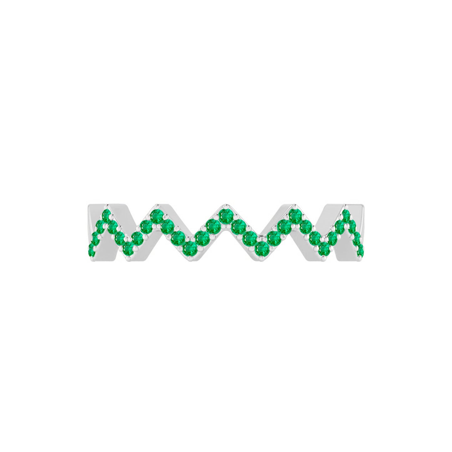 Chevron Stackable Band | Sterling Silver Birthstone Ring | Genuine Gemstone Studded Ring | Personalized Promise Ring | Gift for Her