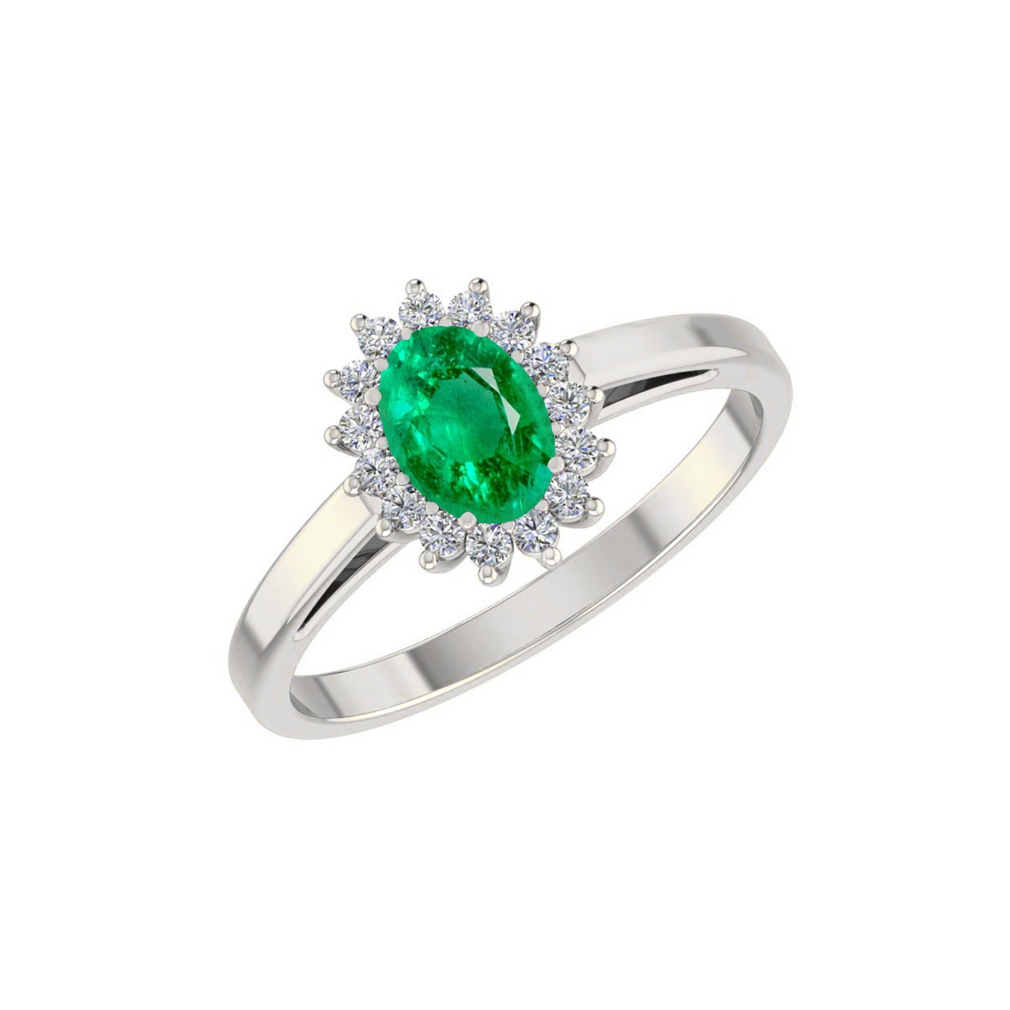 Halo Solitaire Ring | Sterling Silver Birthstone Ring | Genuine Gemstone & Diamond Studded Ring | Personalized Promise Ring | Gift for Her