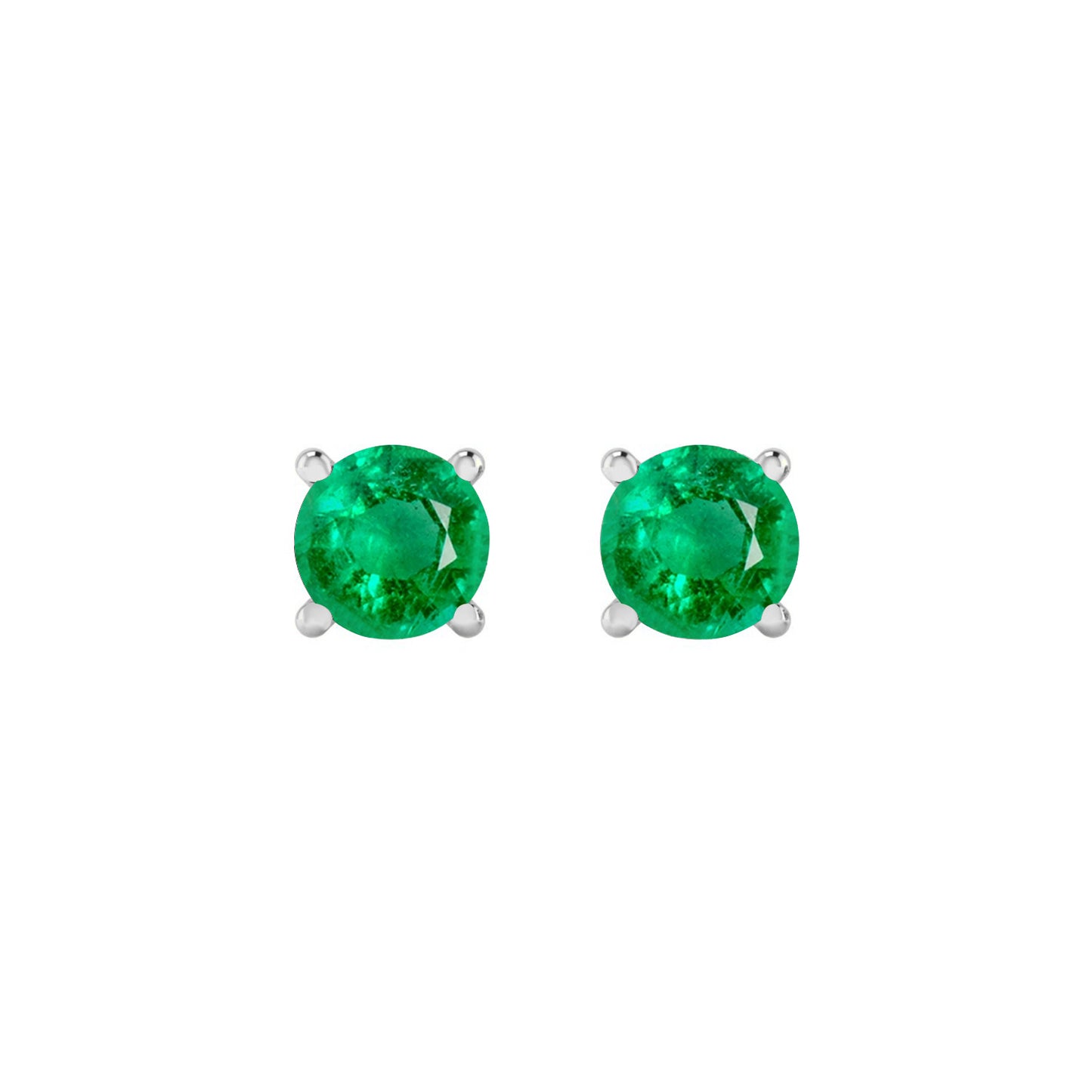 925 Sterling Silver Birthstone Stud Earrings | Diamond Accent Gemstone Earrings | 15 Birthstone Options | Gift for Women
