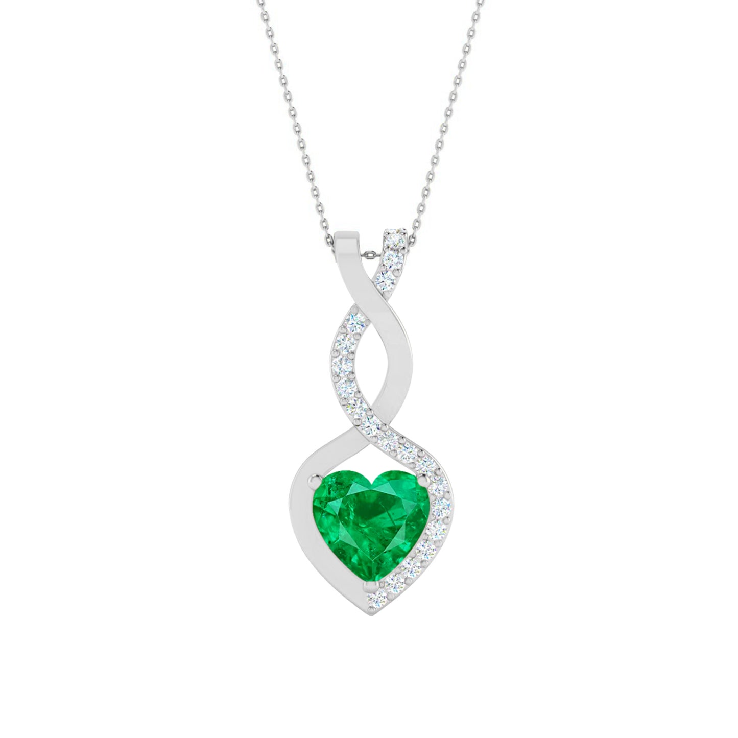 Infinity Heart Pendant | Starburst Pendant | Heart Knot Teardrop Pendant | Sterling Silver Birthstone Necklace | Diamond Accent | Adjustable Chain | 15 Gemstone Choices