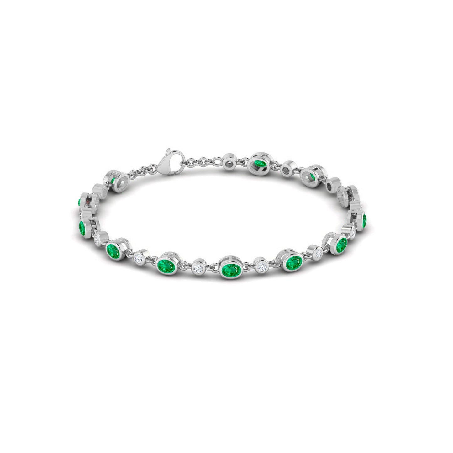 Bezel Set Tennis Bracelet | Sterling Silver Birthstone Bracelet | Adjustable Chain | 15 Gemstone Choices | Personalized Gemstone Bracelet