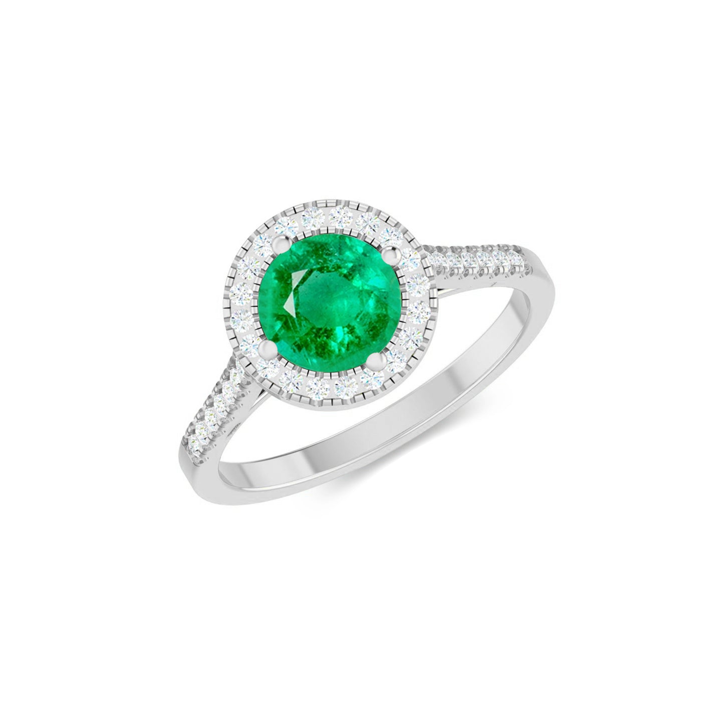 Halo Solitaire Ring | Sterling Silver Birthstone Ring | Genuine Gemstone & Diamond Studded Ring | Personalized Promise Ring | Gift for Her