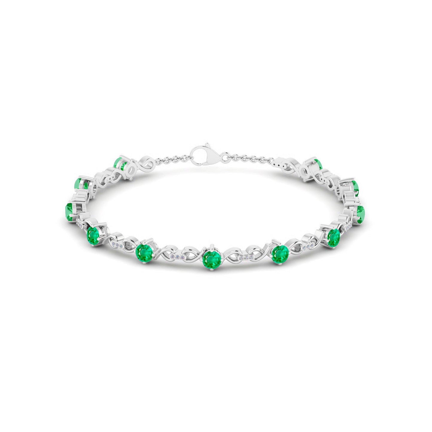 Infinity Tennis Bracelet | Sterling Silver Birthstone Bracelet | Adjustable Chain | 15 Gemstone Choices | Personalized Gemstone Bracelet