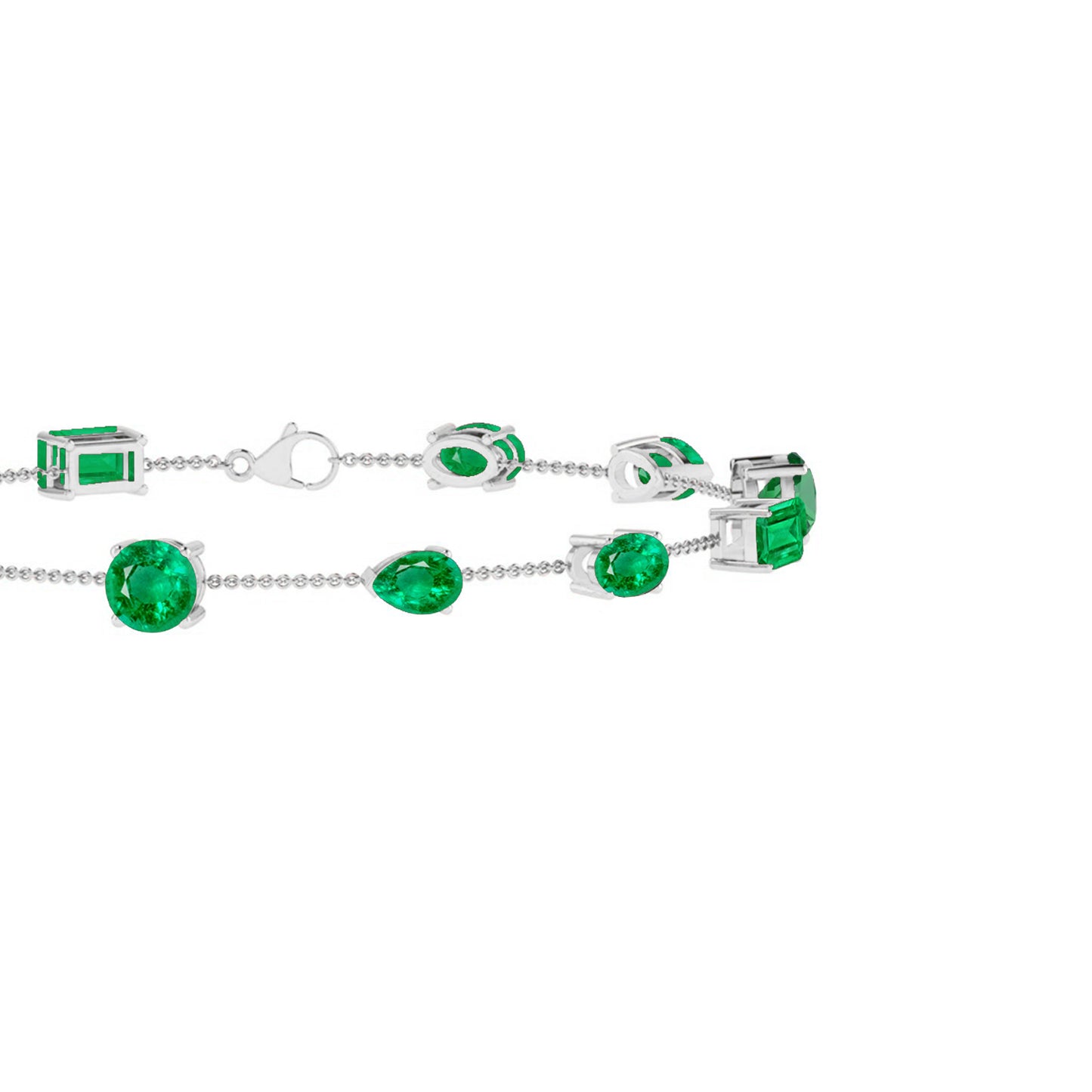 Multi Shape Station Bracelet | Sterling Silver Birthstone Bracelet | Adjustable Chain | 15 Gemstone Choices | Personalized Gemstone Bracelet