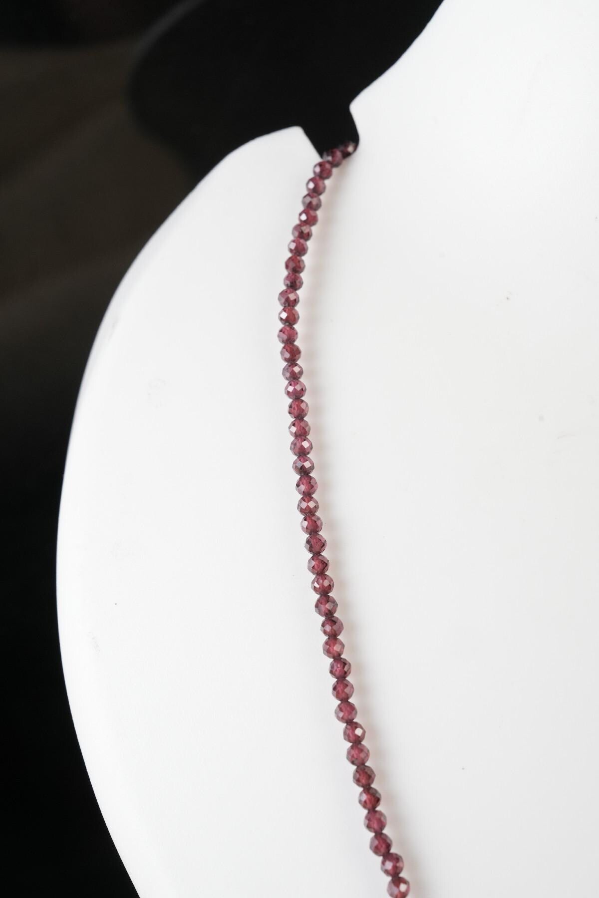 Genuine Red Garnet Beads Necklace / Layering Necklace, Dainty Beaded Necklace, Beaded Necklace, Boho Necklace, Gift for Her, Birthday Gift