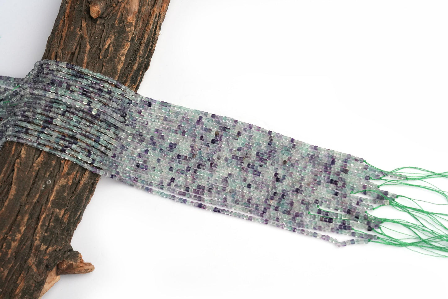 Natural Multi Fluorite Gemstone Cube/Box Micro Faceted Beads String 15.5 Inches Long 2/3/4/6 MM for Jewelry Making and Crafting - AS & JG
