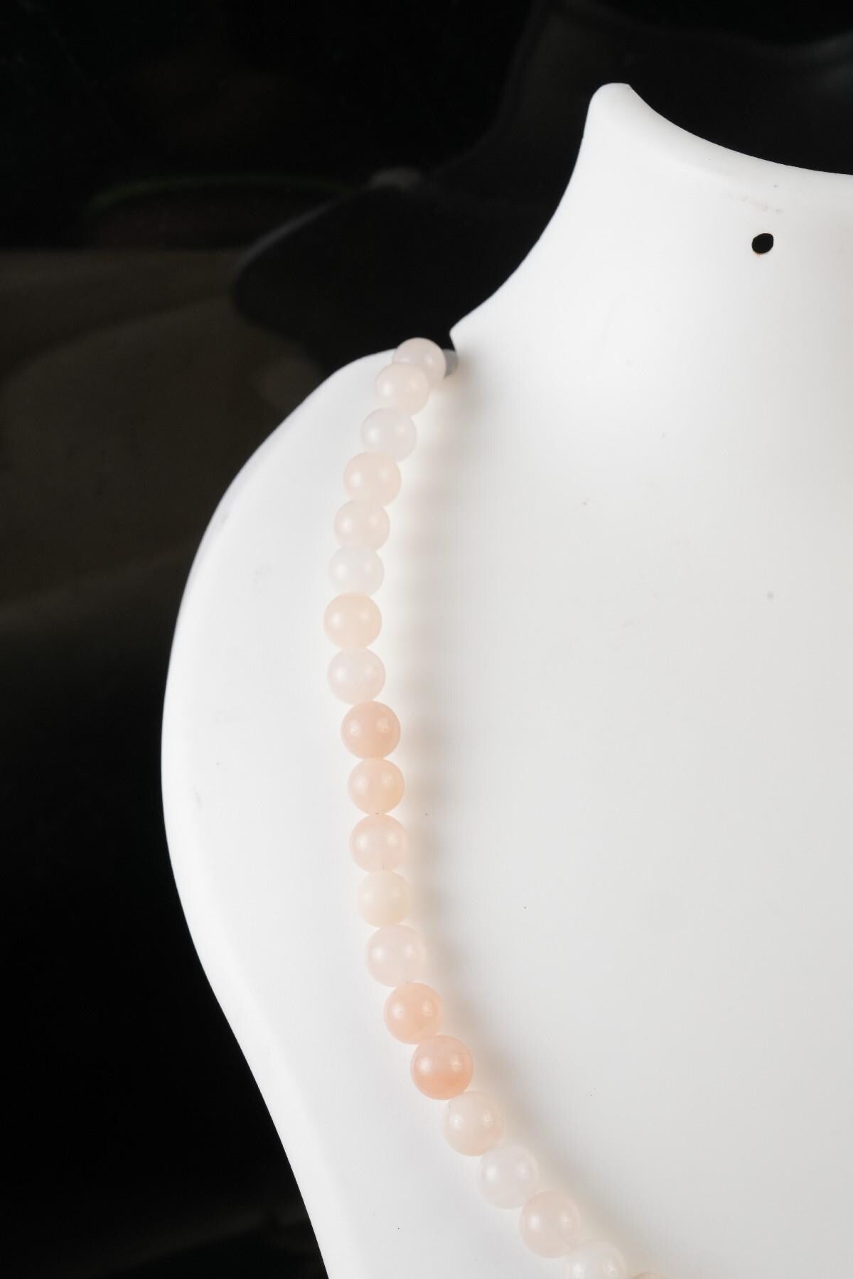 Genuine Peach Aventurine Beads Necklace / Handcrafted Adjustable Mala Necklace / 8 MM Round Smooth Beaded Necklace Jewelry For Her - AS & JG