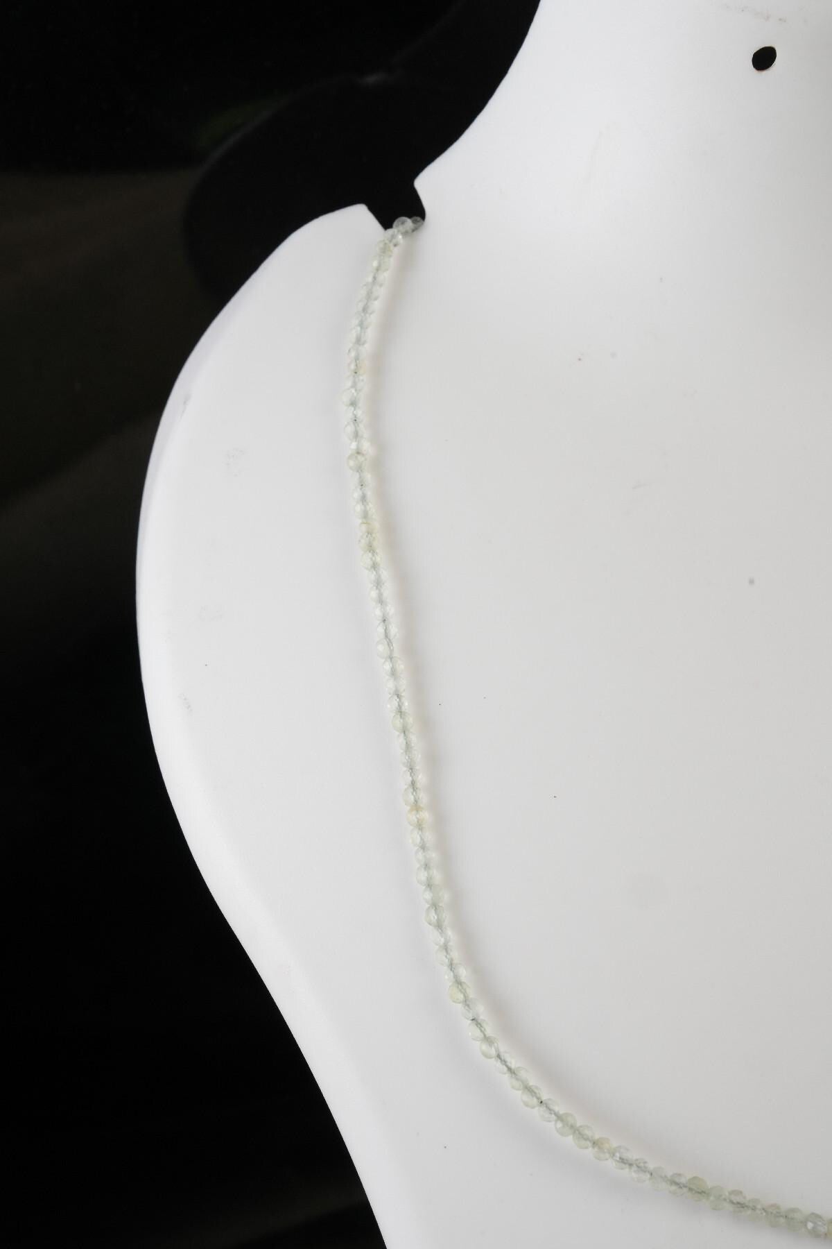 Genuine Prehnite Beads Necklace / Handcrafted Adjustable Mala Necklace / 3 MM Round Micro Faceted Beaded Necklace Jewelry - AS & JG