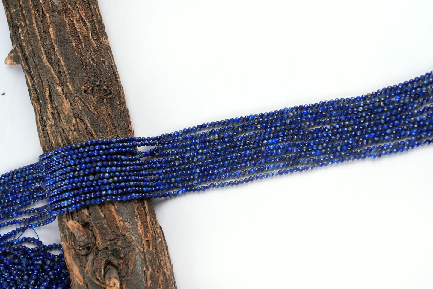 Natural Lapis Lazuli Gemstone Round Micro Faceted Beads String 15.5 Inches Long 2/3/4/6 MM for Jewelry Making and Crafting - AS & JG