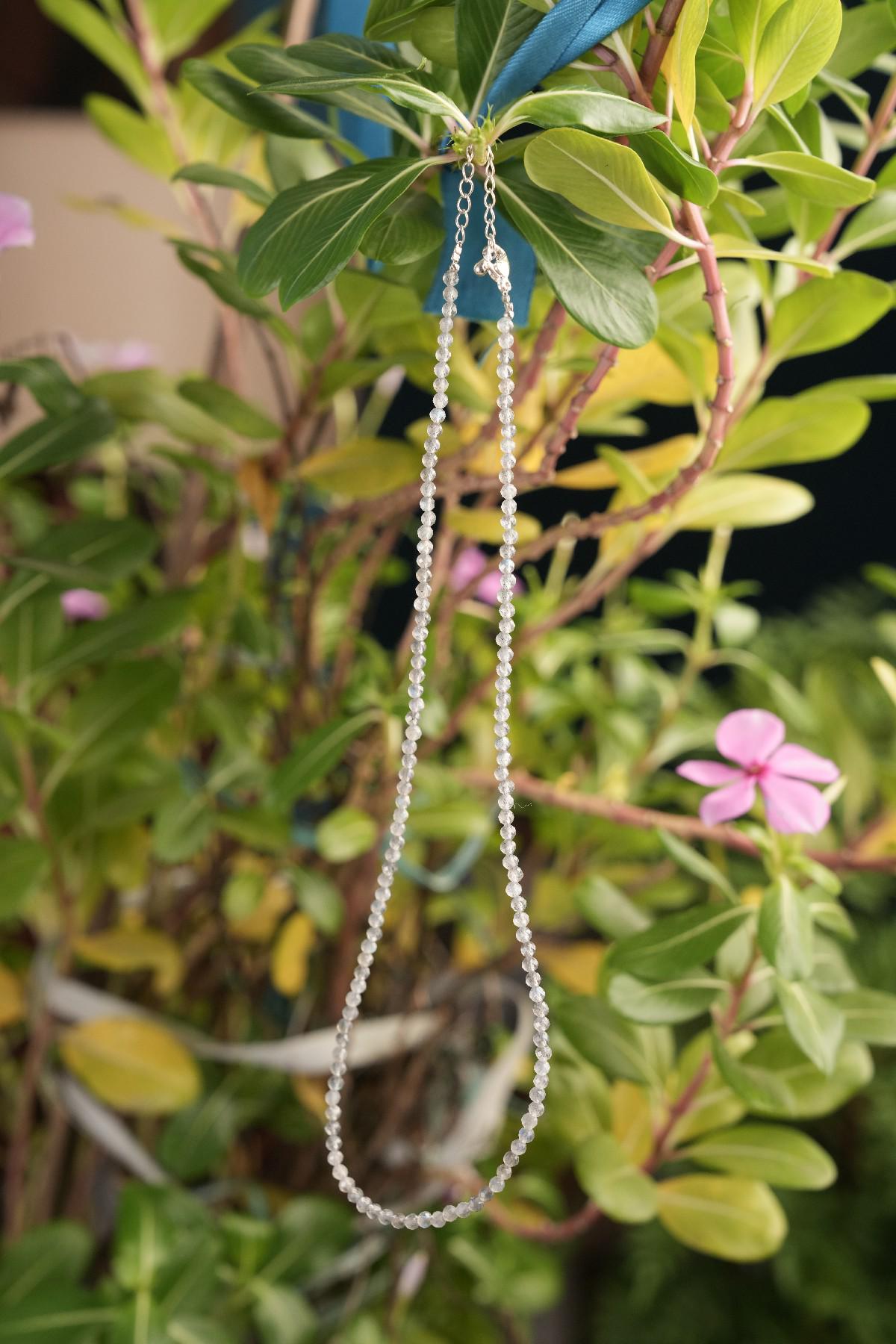 Genuine Labradorite Beads Necklace / Handcrafted Adjustable Mala Necklace / 3 MM Round Micro Faceted Beaded Necklace Jewelry - AS & JG