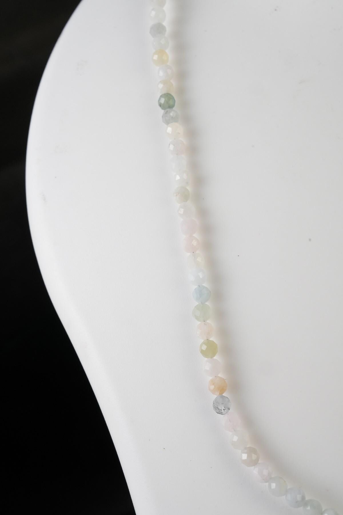 Genuine Morganite Beads Necklace / Handcrafted Adjustable Mala Necklace / 3 MM Round Micro Faceted Beaded Necklace Jewelry - AS & JG