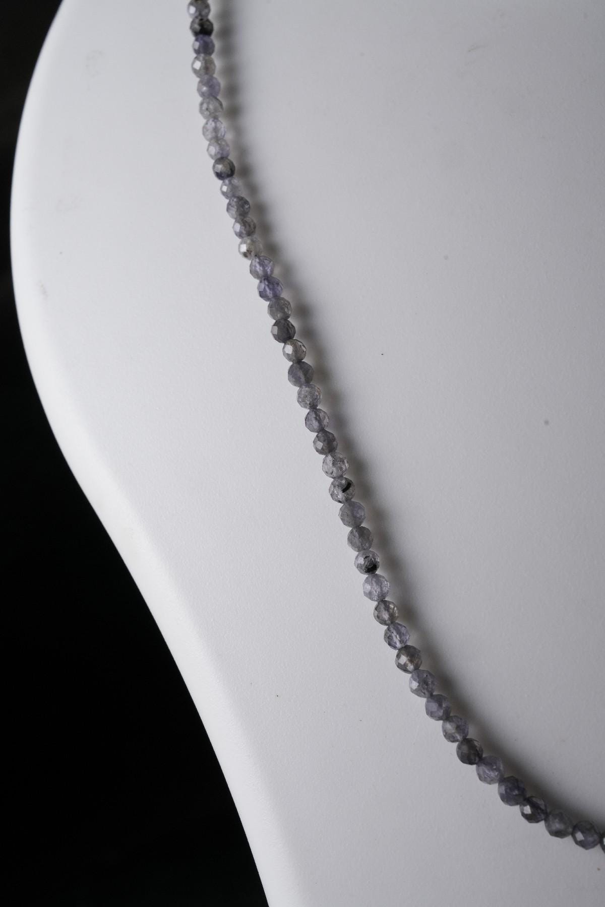 Genuine Iolite Beads Necklace / Handcrafted Adjustable Mala Necklace / 3 MM Round Micro Faceted Beaded Necklace Jewelry - AS & JG