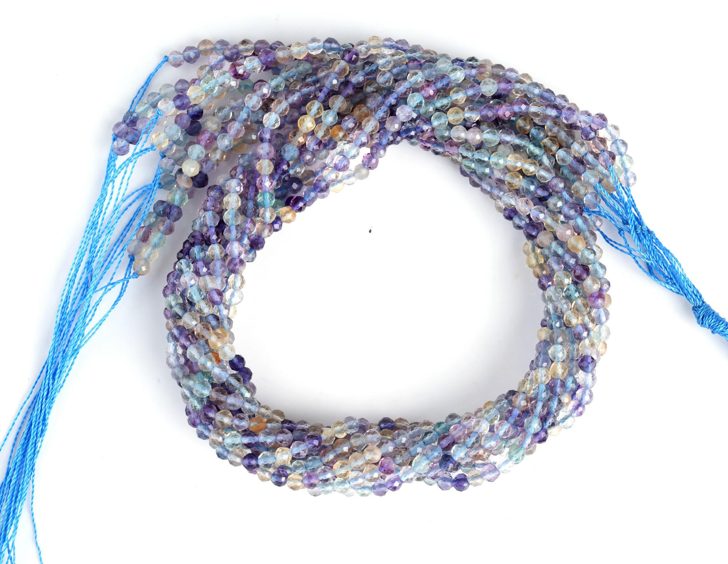 Natural Fluorite Gemstone Round Micro Faceted Beads String 15.5 Inches Long 2/3/4/6 MM for Jewelry Making and Crafting - AS & JG