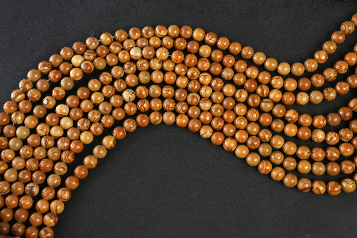 Natural Camel Skin Jasper Gemstone Round Smooth Beads String 15.5 Inches Long 4/6/8/10 MM for Jewelry Making and Crafting - AS & JG